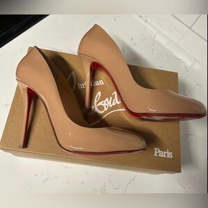 Christian Louboutin Merci Allen 100 Patent Nude Heels